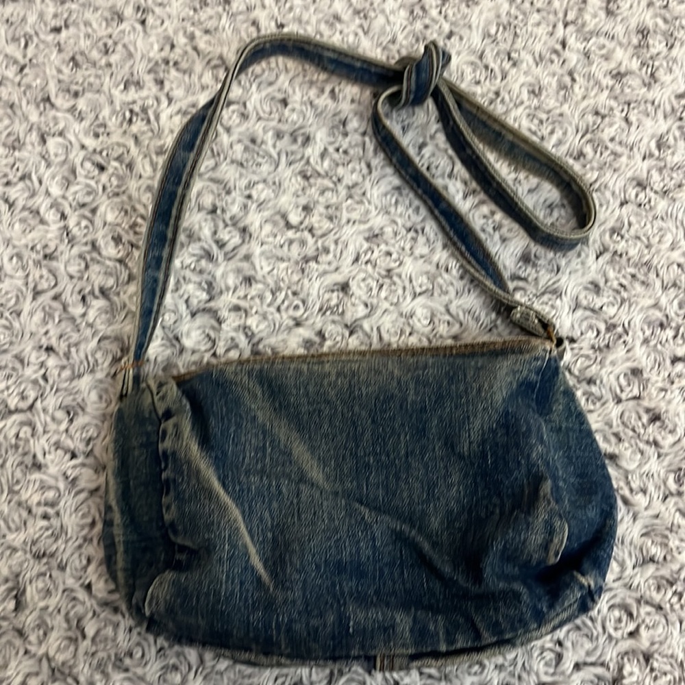 Denim Jeans Vintage Purse Crossbody Shoulder Bag Boho Anthro Coastal Kawaii Goth - Picture 8 of 9